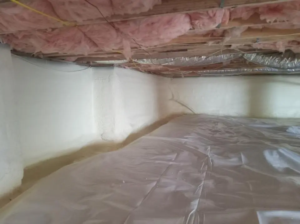 Crawl space encapsulation with closed-cell spray foam for Attic Insulation in Orangetown